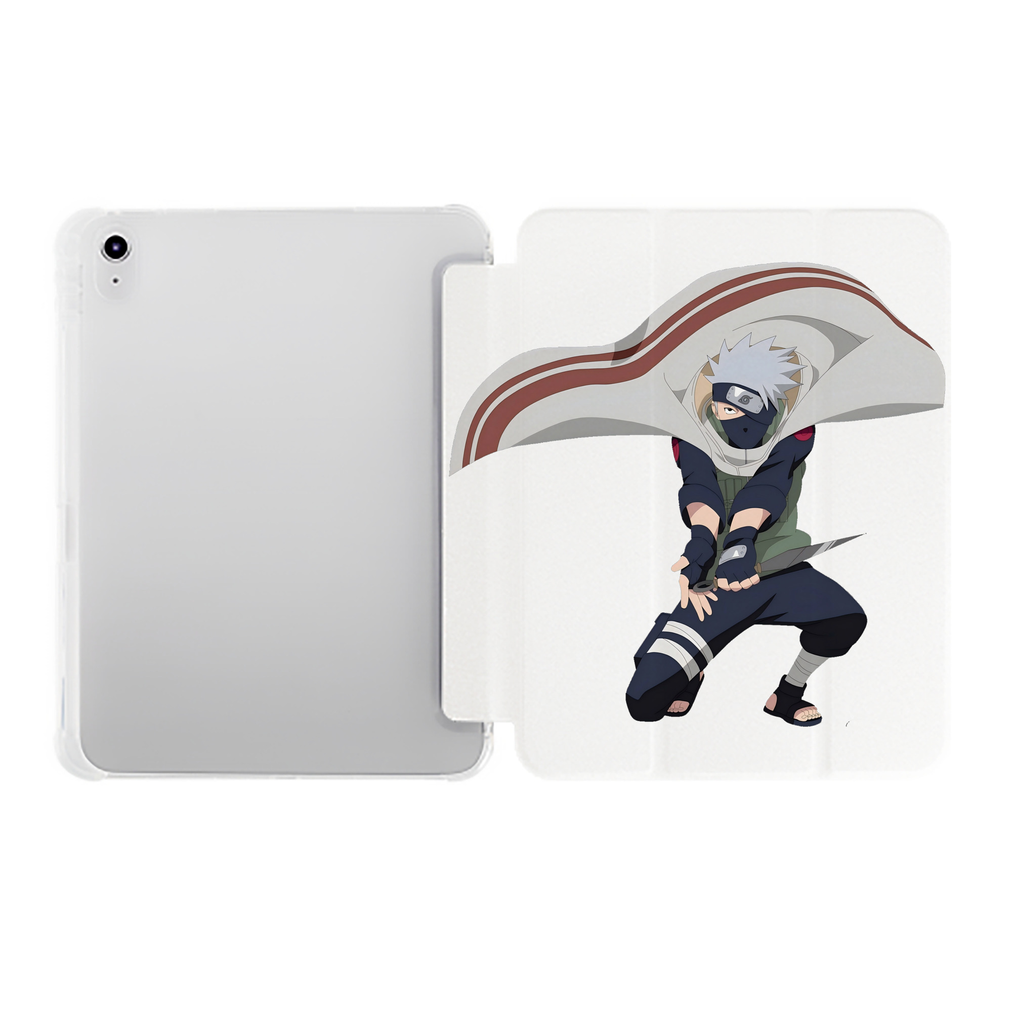 （画像用） NARUTO -ナルト- はたけ カカシ Hatake Kakashi IPad ケース ペン収納付き 三つ折りスタンド PUレザー×シリコン 対応機種9.5/10.5/10.9インチ